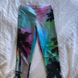 Terez Palm Print Athletic Leggings
